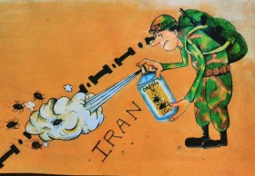 دفاع از مرز وکشور جنگ با مزاحمان ایران کاریکاتور
