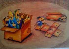 یک خانواده کارتون خواب