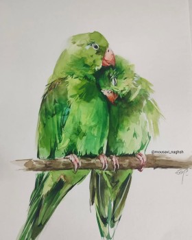 عشق ، تکنیک آبرنگ