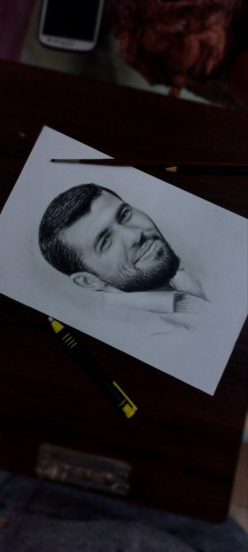 طراحی چهره شهید مدافع حرم رسول خلیلی